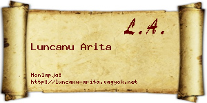 Luncanu Arita névjegykártya